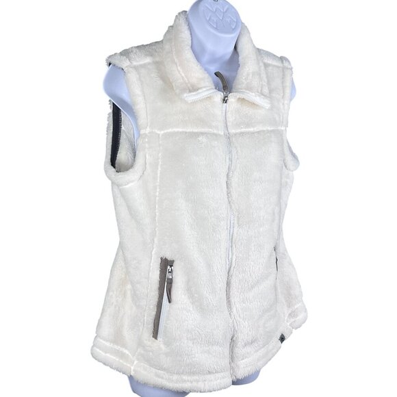 Free Country NWT Womens M Cream Alpine Butter Pile Fleece Zip Pockets Teddy Vest - Picture 4 of 16